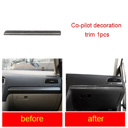 

For Volkswagen Golf carbon fiber Co-pilot decoration trim 1pc