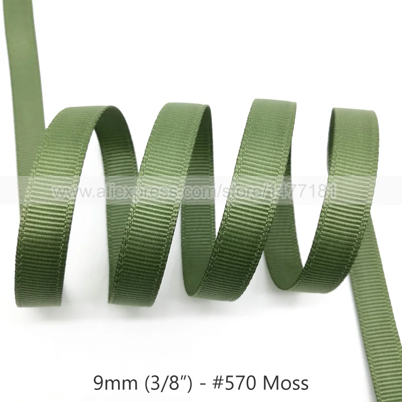 570 Moss Grosgrain Ribbon 6mm 9mm 16mm 25mm 38mm 50mm High Quality 100% Polyester Tapes Bows Making | Дом и сад