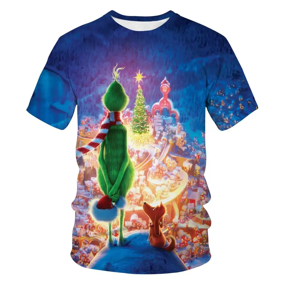 

2020New all over Print 3d tshirt men Funny Green t shirt Printed Summer O-Neck Daily Casual Funny T shirt Green monster T shirt