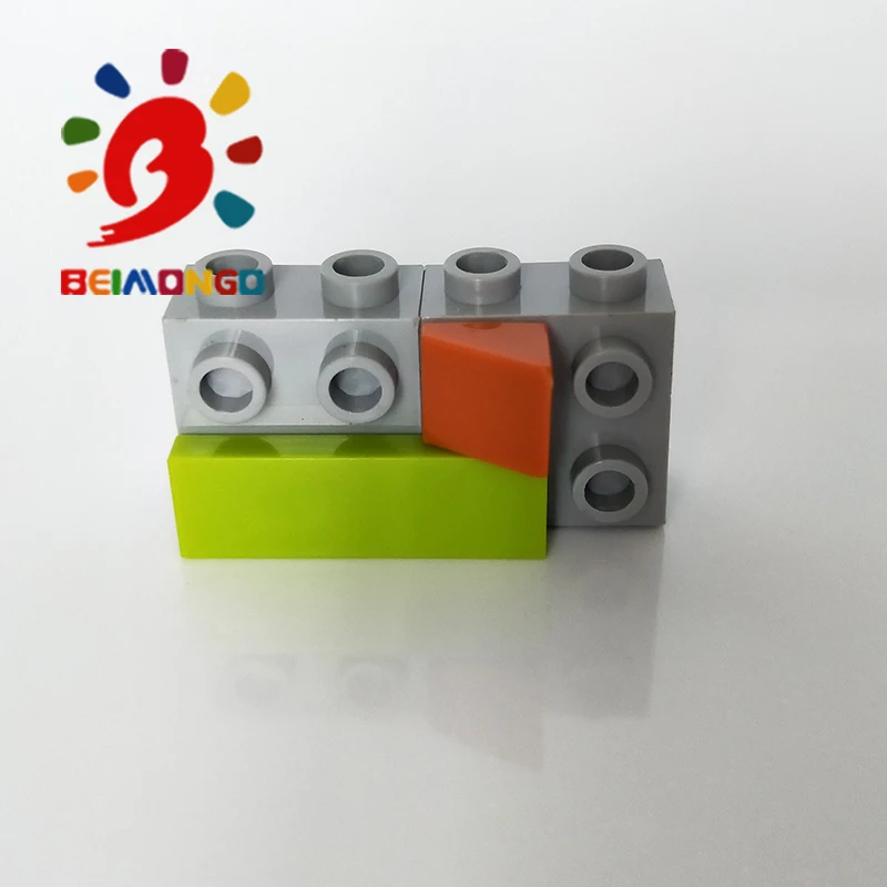 Бесплатная доставка! BEIMONGO блоки Кирпич 1x2x2 W. 4 ручки 50 шт образовательные и