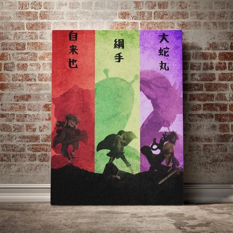 

Jiraya Tsunade Orochimaru Anime Poster Moderne Canvas Wall Art Prints Pictures Nordic Living Room Home Decor Modular Painting