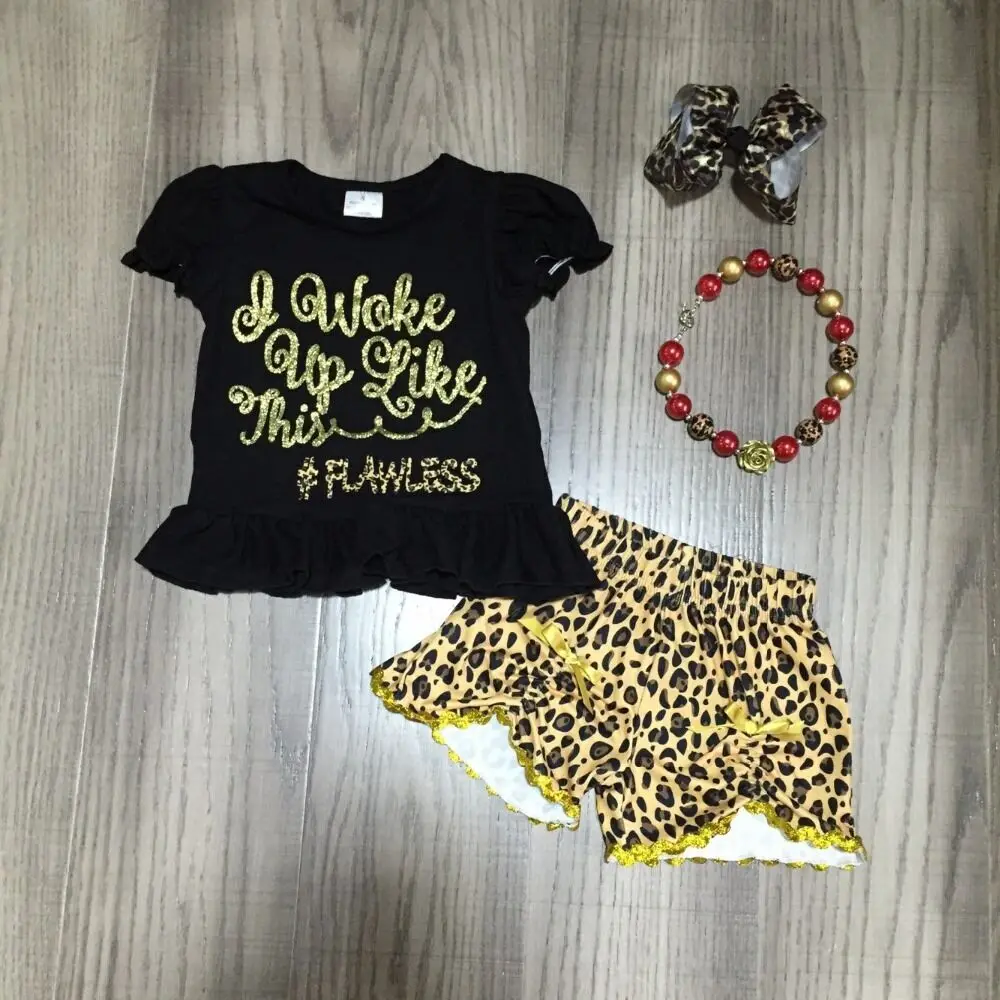 Весенняя одежда для маленьких девочек наряды с леопардовым принтом черная