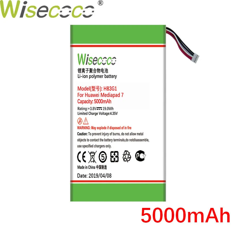 Wisecoco 5000 мАч HB3G1/HB3G1H батарея для huawei MediaPad 7 Lite S7-301U T-Mobile трамплин мобильный телефон+ номер отслеживания