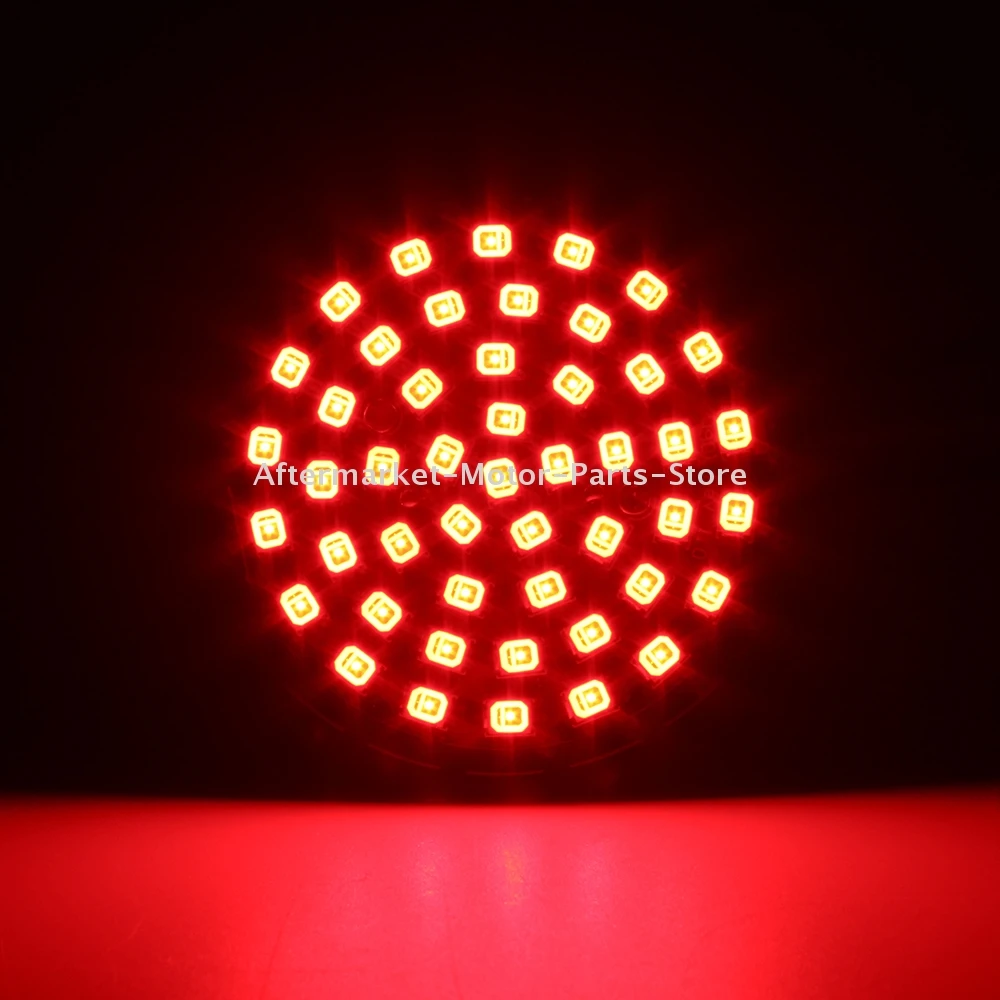 Motorcycle 2" Switchback 1157 LED Red Brake Taillight Running Light DRL Bulb For Harley Touring Softail Dyna XL Model Clear Lens |