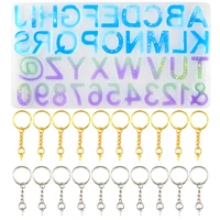 diy mirror crystal epoxy alphanumeric mould 26 english alphabet silicone mould keychain pendant pendant decoration epoxy set