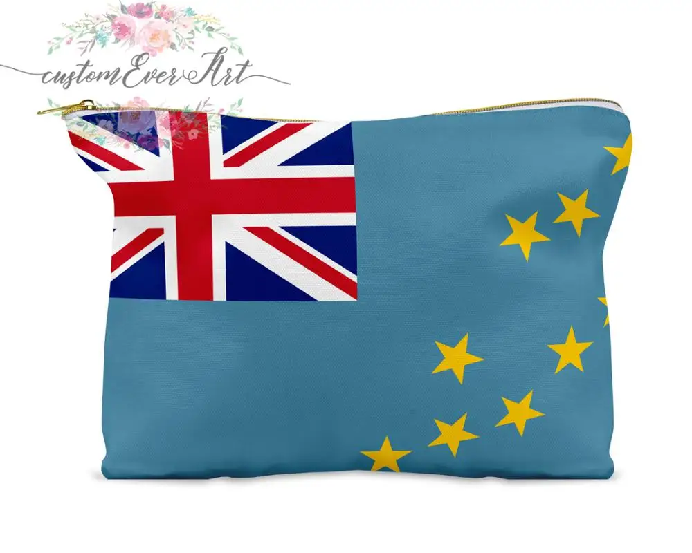 Tuvalu cosmetic bag personalized makeup small toiletry zipper pouch bridesmaid gift | Багаж и сумки