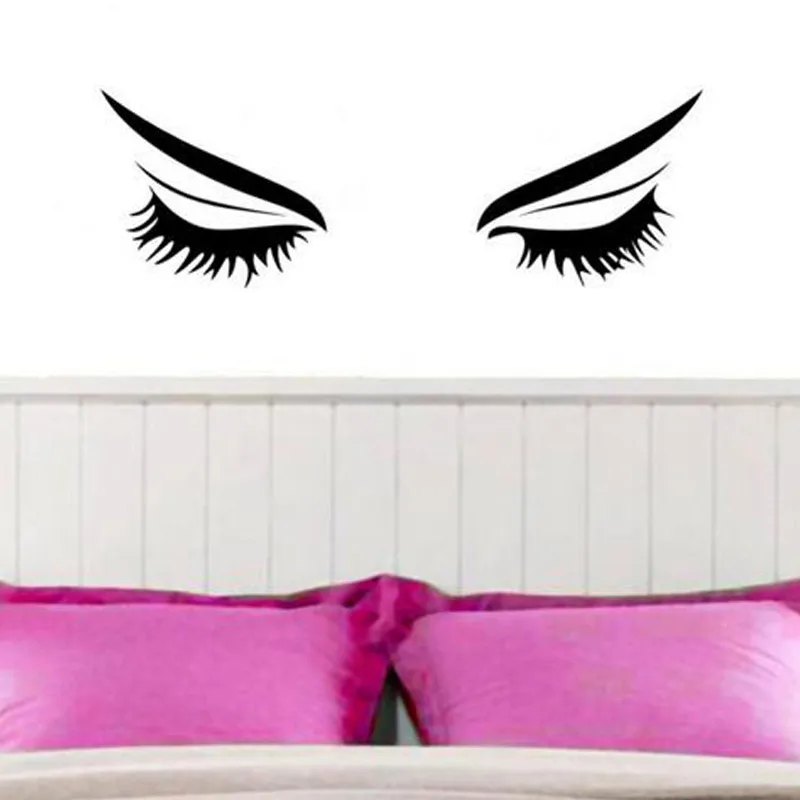 Настенная Наклейка на стену с изображением ресниц Good night наклейка для спальни