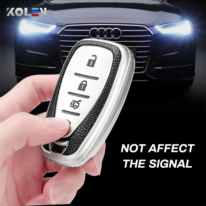 

Leather TPU Car Smart Key Case Cover Fob For Chevrolet Cruze Malibu XL Spark Volt Bolt Trax Equinox Protector Holder Shell Chain