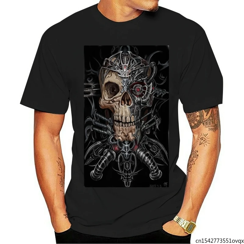 

T Shirt Mens Evil Cyborg Skull Terminator Tee Shirt Stylish Custom Unisex Tee