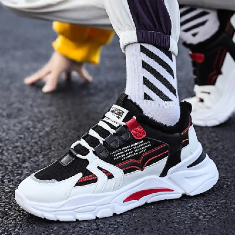 

Men's Casual Shoes Pop Fashion Winter Fur Warm Lace-Up Male Sneakers Comfortable Outdoor Non-Slip Vulcanize Sports Shoes For Men