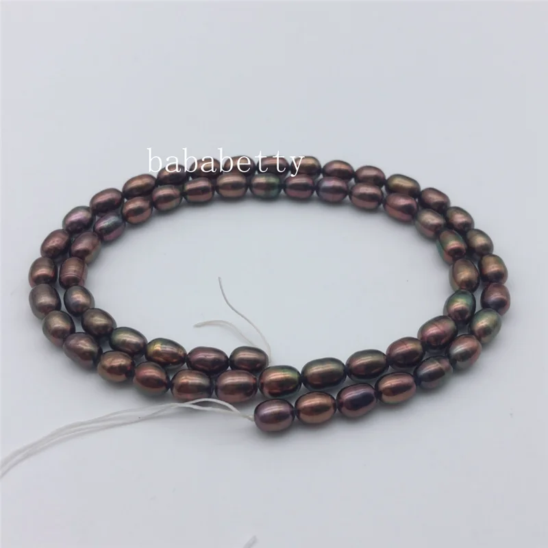 Оптовая продажа 2 шт. AAA 5-6 мм натуральный зернистый шоколад пресноводный жемчуг