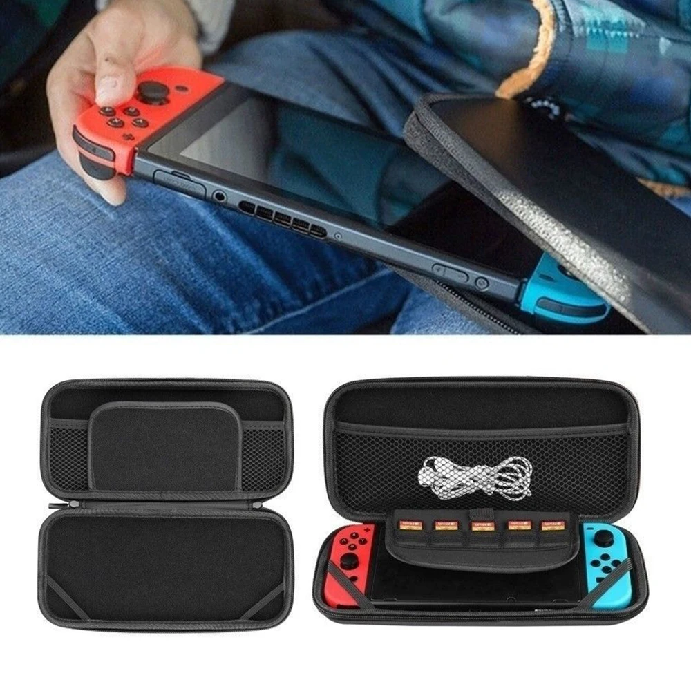 

6 In 1 Game Protector Cover for Nintend Switch Travel Carrying Bag Screen Protector Cover Joy-con Case Charging Cable Grips Caps