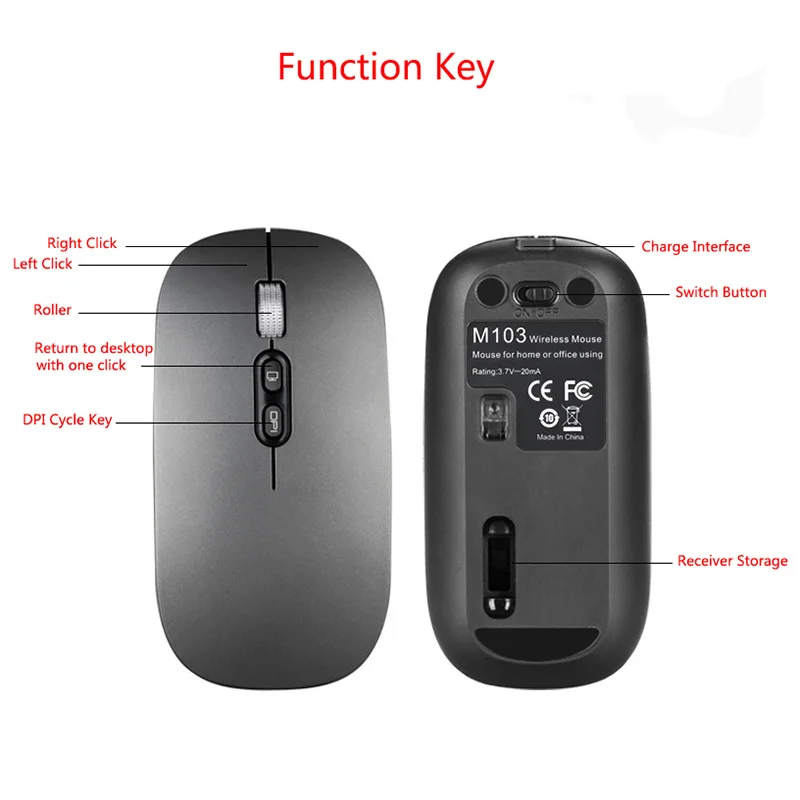 USB-мышь компьютерная беспроводная оптическая 1600 DPI 2 4 ГГц