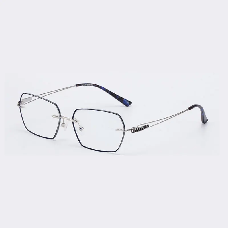 

Alloy Frame Glasses Men Business Style Rimless Glasses Shortsighted Spectacles Anti Blue Ray Trimmed Eyewear New Arrival