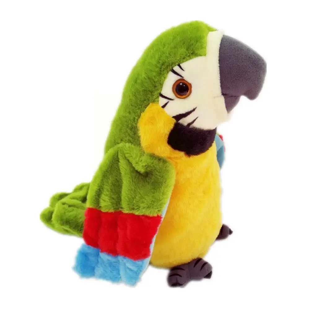 

22cm High Cute Electric Talking Parrot Plush Toy Speaking Electroni Plush Bird Record Repeats Toy Waving Stuffed I9P7