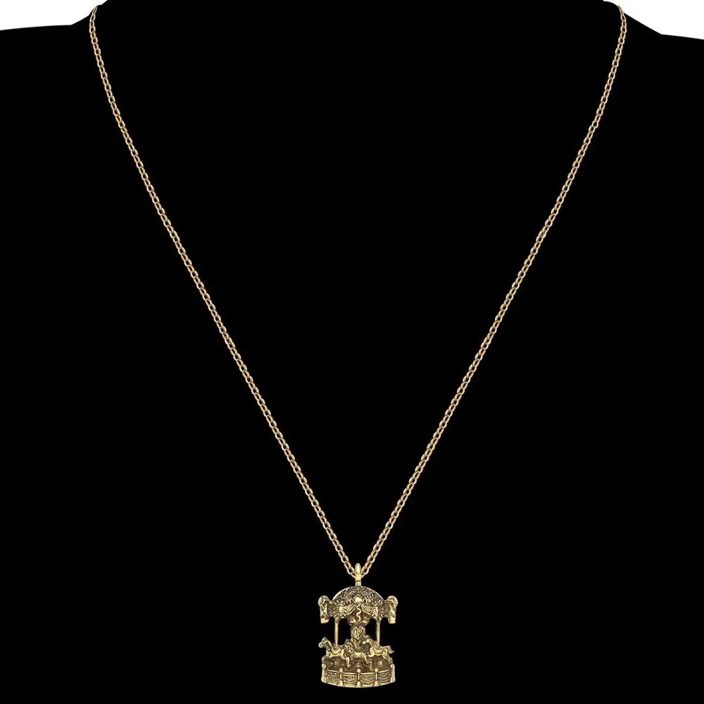 ARWA сплав из жемчуга черной раковины и цинкового сплава/подвес ожерелье карусель