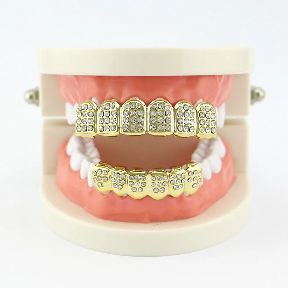 

Hip Hop Diamante Teeth Grills Shiny Mouthpiece Accessories Fang Body Jewelry for DJ Nightclub Bar Cosplay