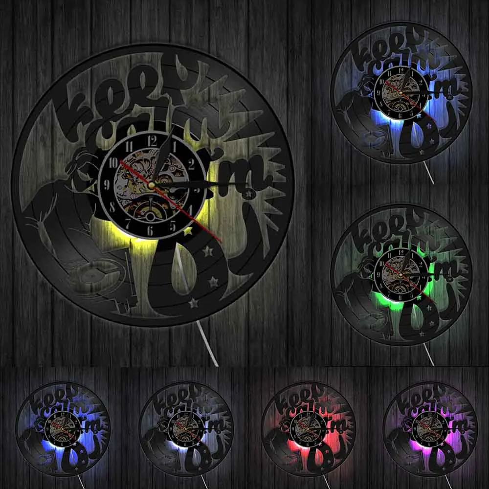 Художественная стена с цитатой Keep Calm I'M DJ персонализированные настенные часы