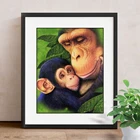 Алмазная живопись сделай сам, украшение для дома, полноразмерная картина обезьяны Стразы, алмазная вышивка с животными