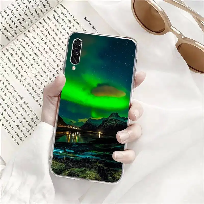 

Beautiful aurora wonder Phone Case Transparent for Samsung s9 s10 s20 Huawei honor P20 P30 P40 xiaomi note mi 8 9 pro lite plus