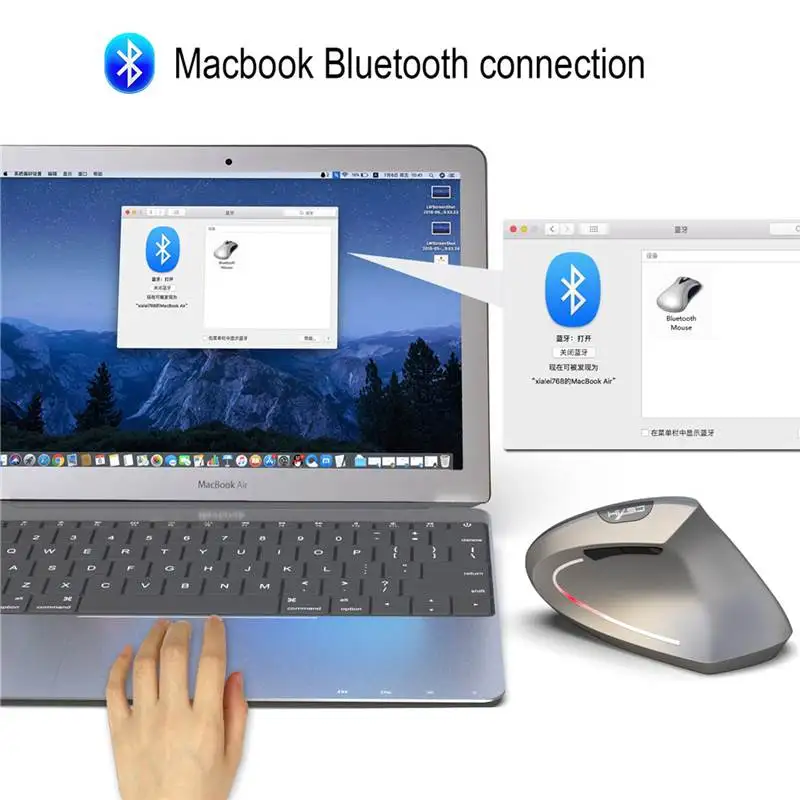 HXSJ T29 2 4G беспроводная Вертикальная мышь Bluetooth3.0 эргономичная оптическая 2400DPI