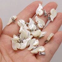 4pcs fashion dolphin shape pendant high quality natural white shell charms for jewelry make diy necklace earring accessories