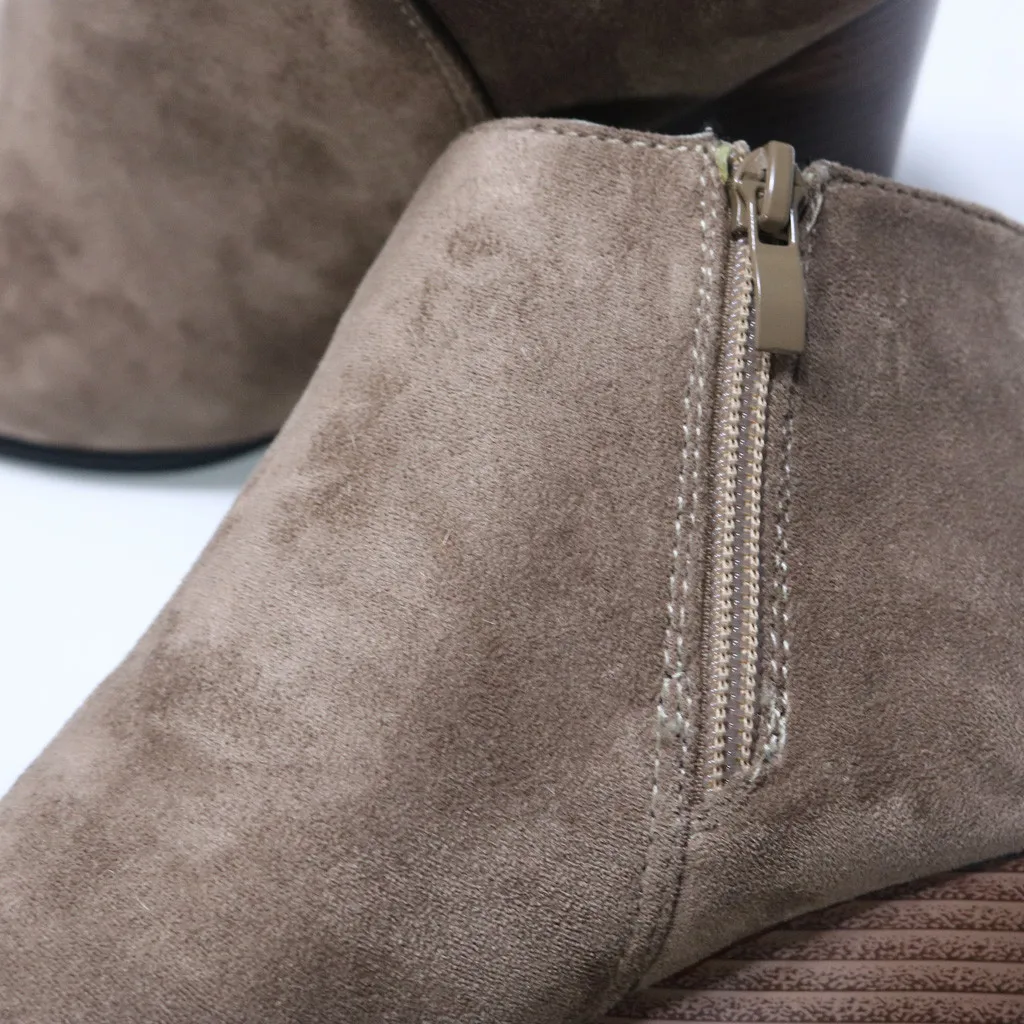 

Women Ankle Boots Fashion Women Suede Wedges Zipper Solid Color Short Booties Round Toe Shoes botines mujer 2020