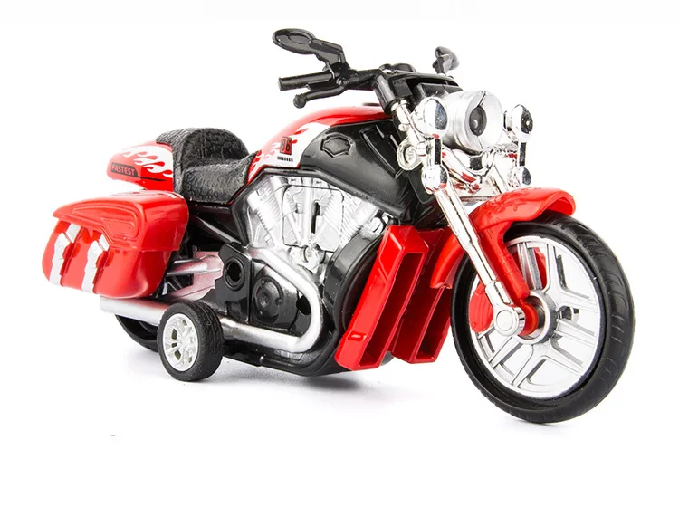 1:16 Diecast Motorcycle Model Simulation Sound Light Pull Back Men Racing Police Car Models Kids Toys Motorcycle Collection Gift