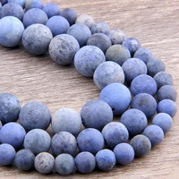 matte natural blue vein stone frosted beads spacer round loose blue sodalite beads 6 8 10 12 mm for jewelry making diy bracelets