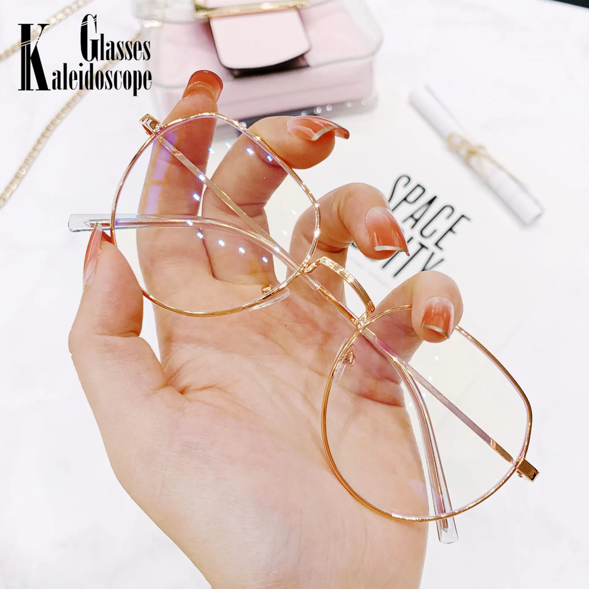 С защитой от УФ-светильник необычные очки металлическая оправа блокировка