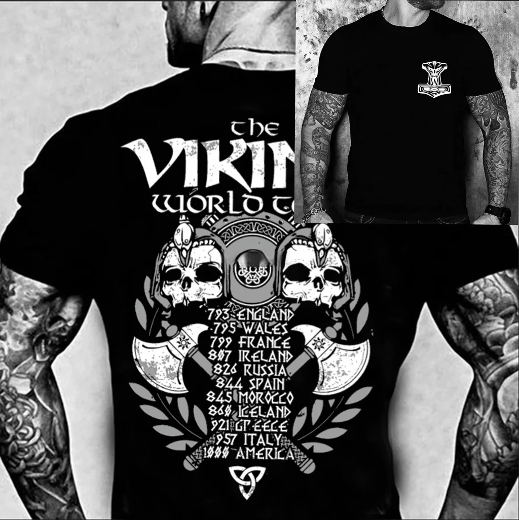 

The Viking World Tour T Shirt Vikings Germains Odin Thor Vikings Shirt