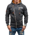 Мужская флисовая толстовка на молнии, однотонная Повседневная куртка с капюшоном, весна 2019