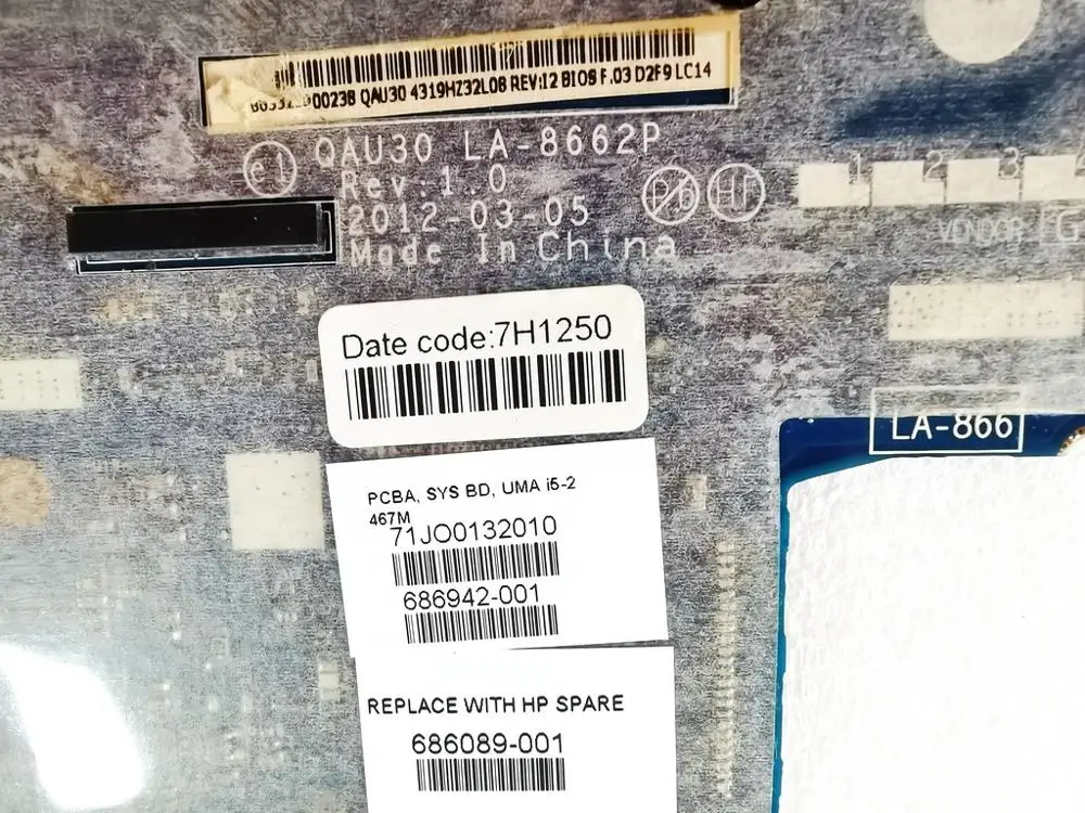 Оригинальная материнская плата для ноутбука HP ENVY 4 I5-2467M QAU30 LA-8662P 686942-001 686089-001