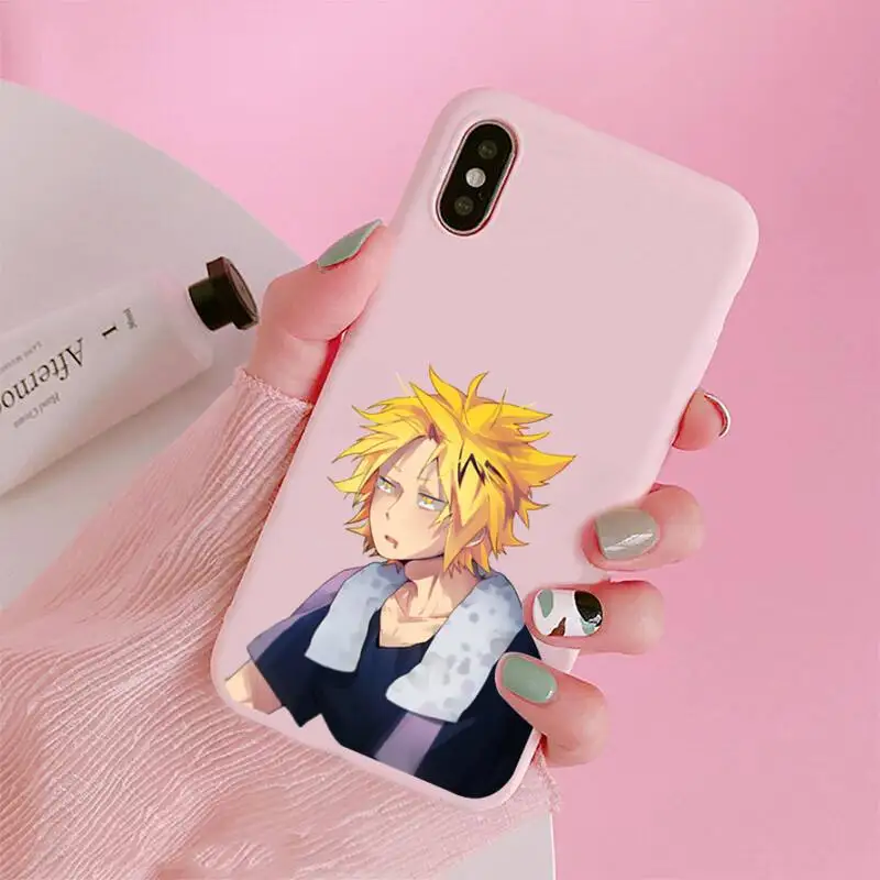 

My hero academia Denki Kaminari Phone Case Candy Color for iPhone 6 7 8 11 12 s mini pro X XS XR MAX Plus