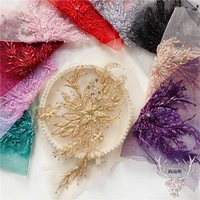 1 pc colorful flowers handmade beaded trinkets decorative accessories accessories daily handmade diy lace fabric patch