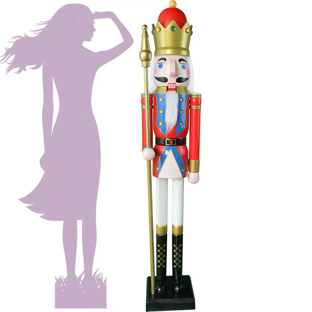 CDL 5feet/150cm/5ft/5foot Life sized large/Giant Red and Blue  Christmas Wooden Nutcracker King & Soldier Ornament Doll K20