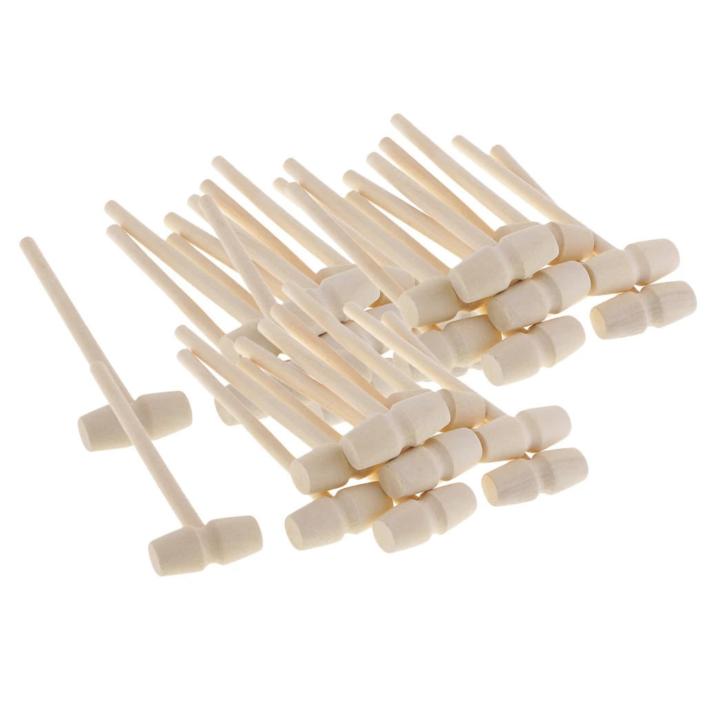 

30x Mini Wooden Hammer for Chocolate, Mallet, Wooden Lobster Mallet