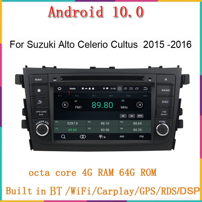 2 Din 7&quot Android 10.0 Car Multimedia Player for SUZUKI ALTO CELERIO CULTUS 2015-2016 Radio Stereo audio DSP Carplay auto | Автомобили