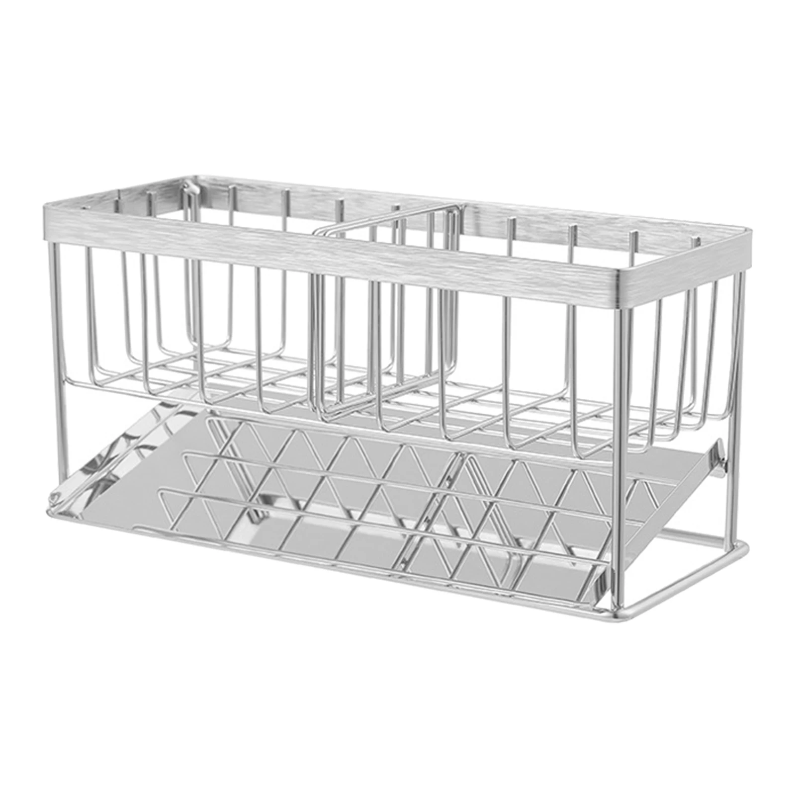 

Reusable Brush Drain Rack Portable Countertop Gadget Shelf Stainless Steel Sponge Holder Bathroom Anti Slip For Kitchen Sink