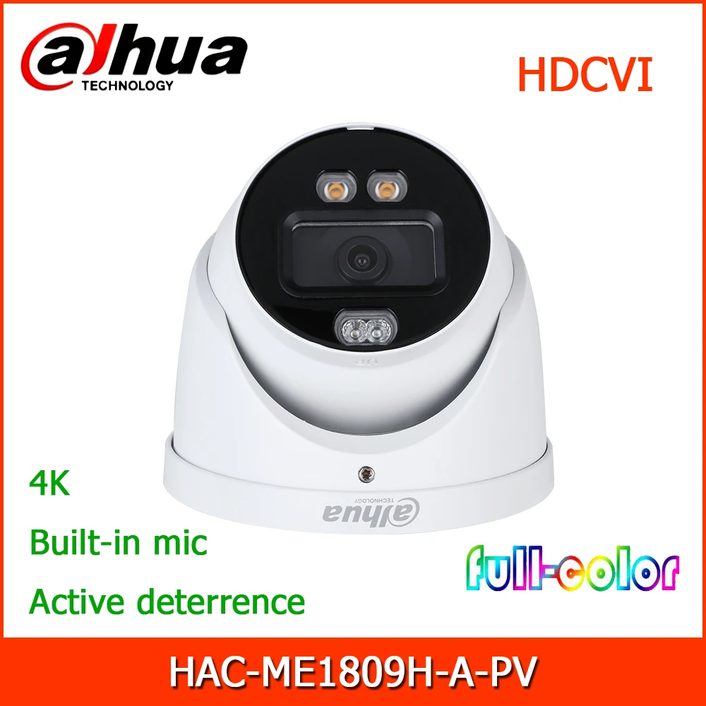 

Dahua HAC-ME1809H-A-PV 4K HDCVI полноцветный активный Отпугиватель фиксированная камера для глазного яблока IP67, 12 В ± 30% Встроенный микрофон постоянного ...