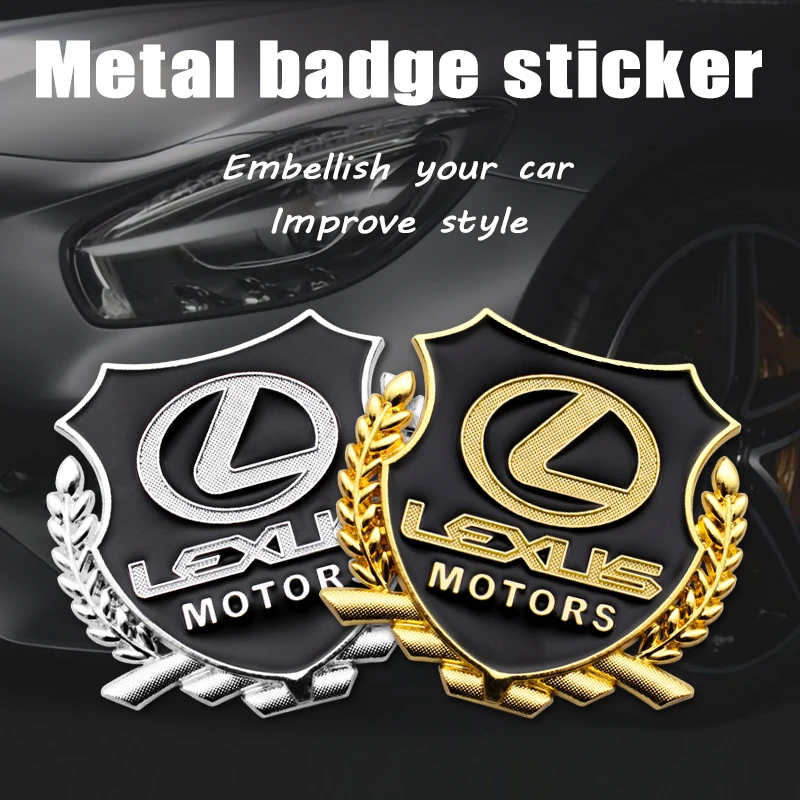 

1/2pcs 3D Metal Car Emblems Badge Stickers Decoration Decal For Lexus RX 300 IS250 300 GX 400 460 UX 200 NX LX GS ES Accessories