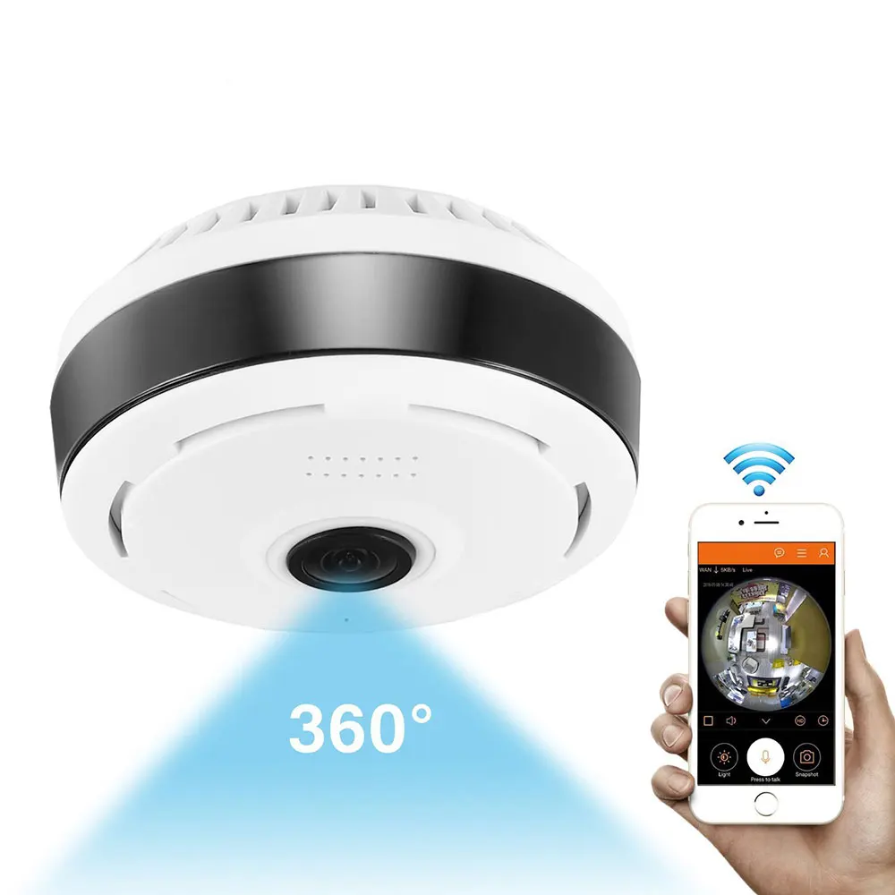 Мини Wifi IP камера 960P 360 градусов рыбий глаз панорамная 2MP WIFI PTZ беспроводная