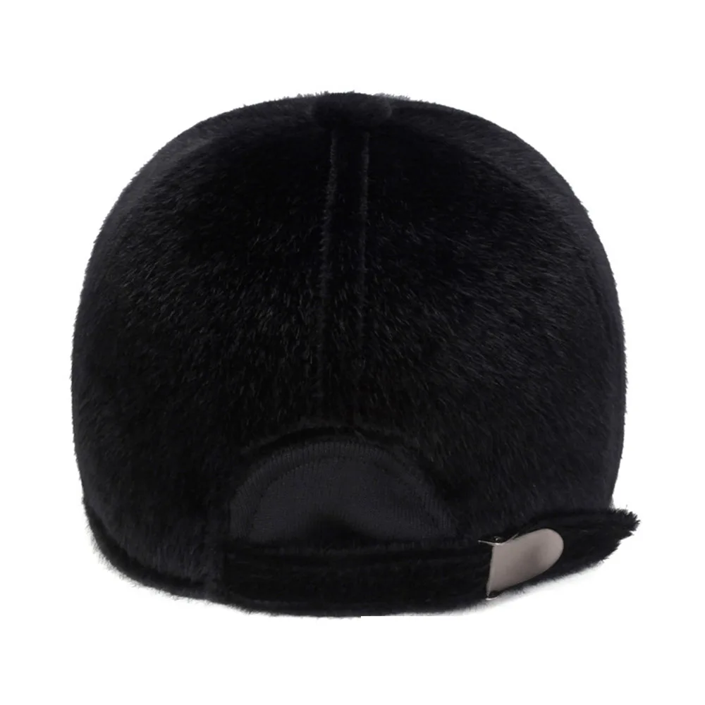 FS Новый Теплый ушанки Зимние шапки бейсбол кепки для мужчин бренд Snapback Черный