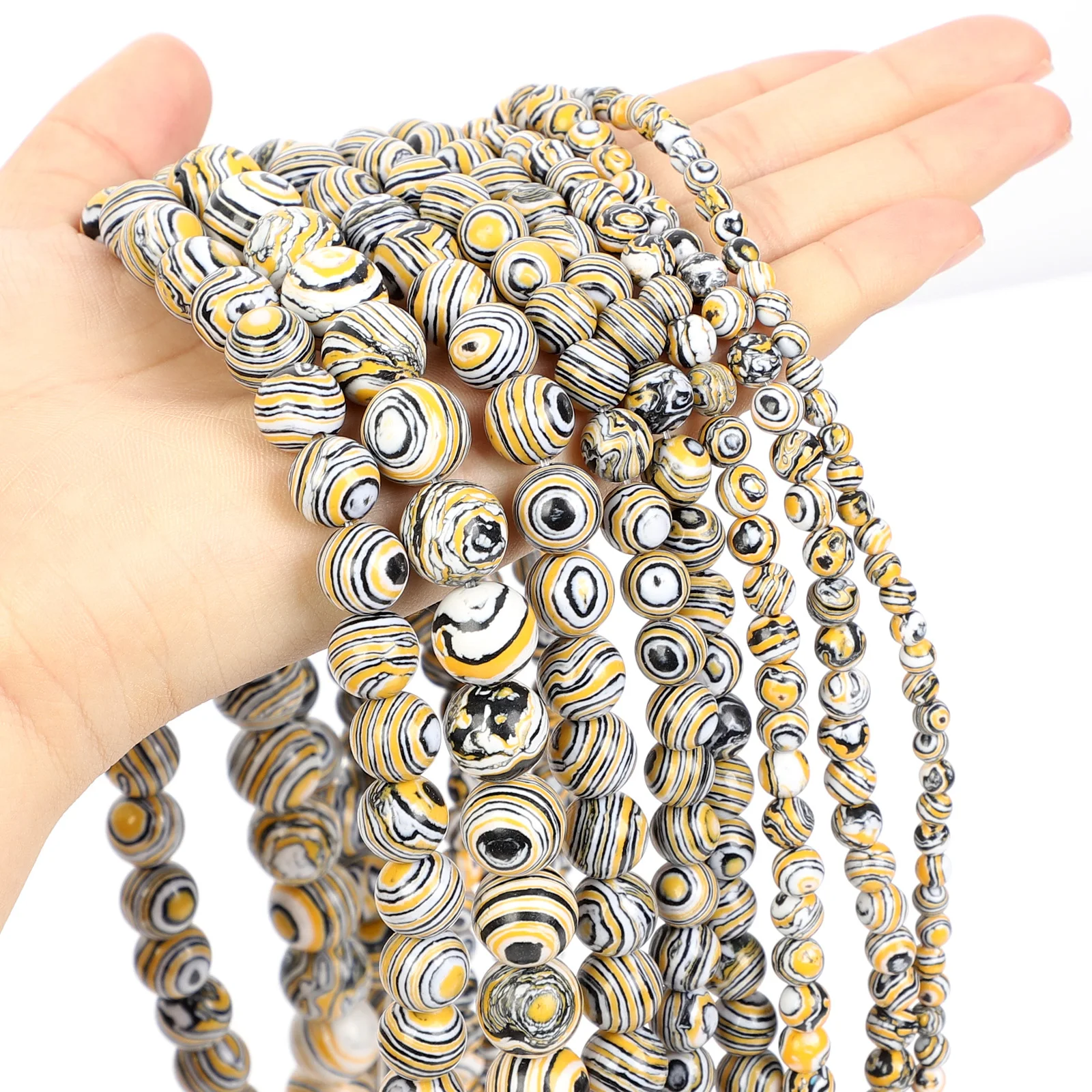 Бусины из Малахита для изготовления ювелирных изделий круглые синтетические