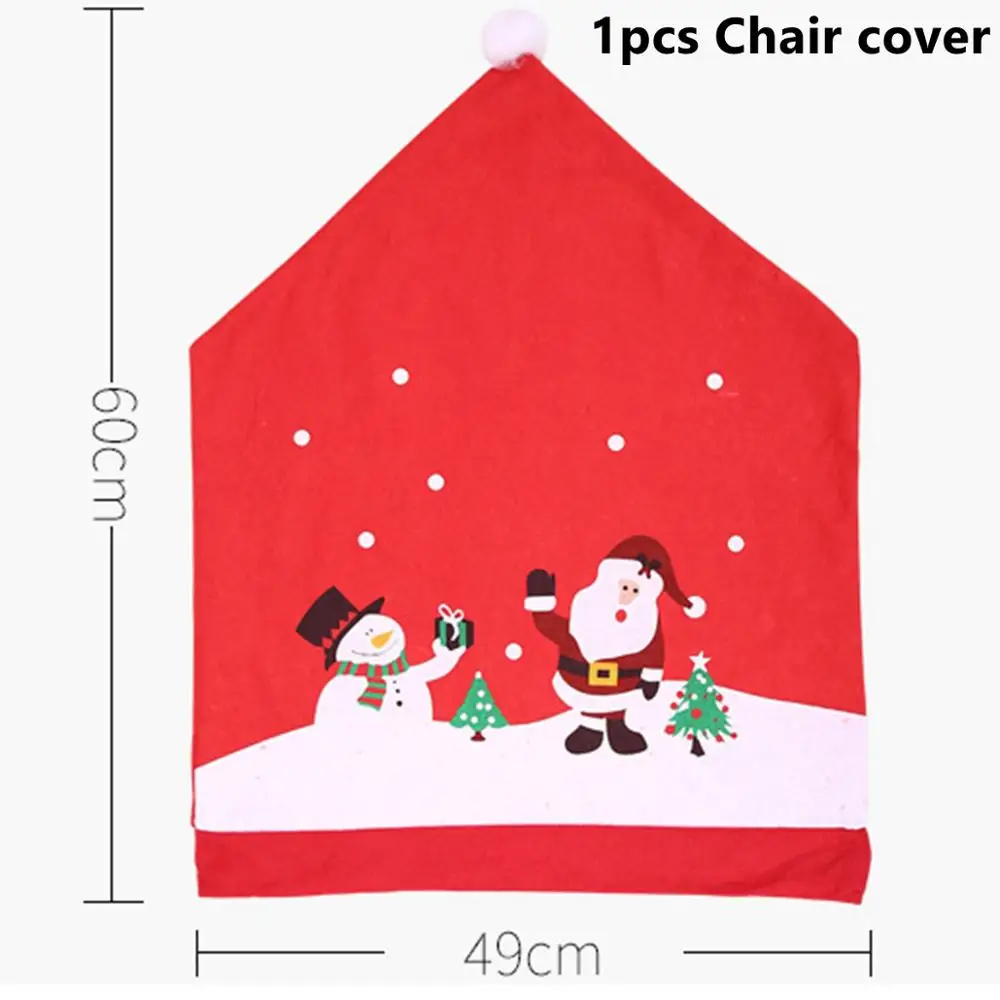 Chair Cover 4 Taoup 1 шт. мультяшная Рождественская Подарочная коробка Упаковка металлические рождественские украшения Декор для дома Noel Navidad Санта Клаус рождественские Вечерние - Цвет: Chair Cover 4