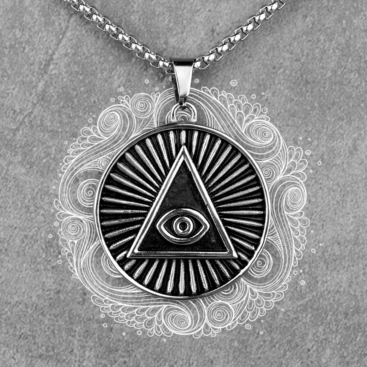 Черная круглая длинная искусственная цепь God Eye в стиле панк для парня мужские