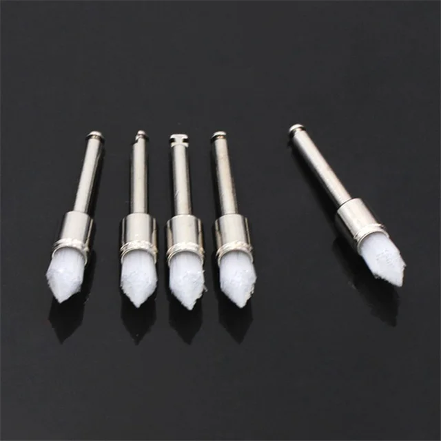 Pointed head 10pcs 10 шт., цветная нейлоновая плоская головка, зубная полировальная щетка, полировщик, одноразовая полировка щеток, полировка щеток - Цвет: Pointed head 10pcs
