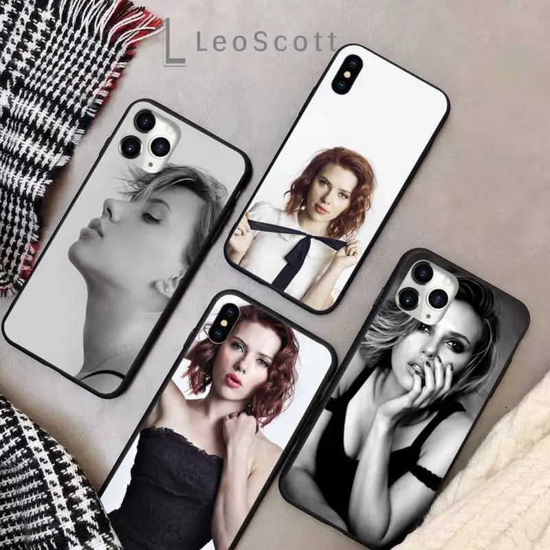 

sexy girl Scarlett Johansson cool beauty Phone Cases for iPhone 11 12 pro XS MAX 8 7 6 6S Plus X 5S SE 2020 XR Soft silicone