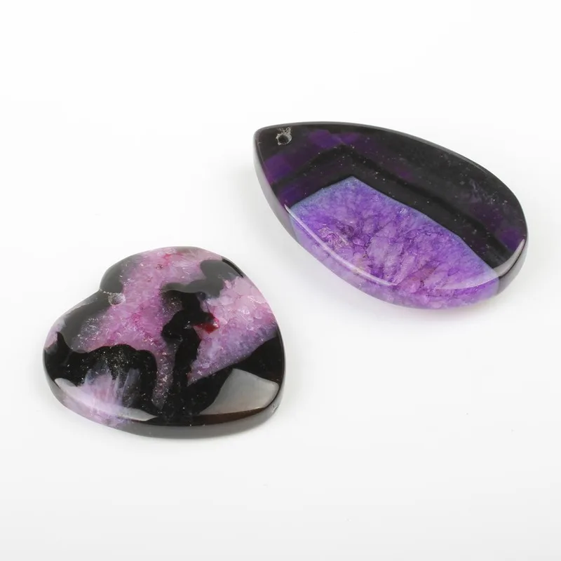 

5pc/bag Natural Stone Agate Pendant Smooth Agate Pendant Mixed Color Natural Agate Irregular DIY Necklace Jewelry Accessories