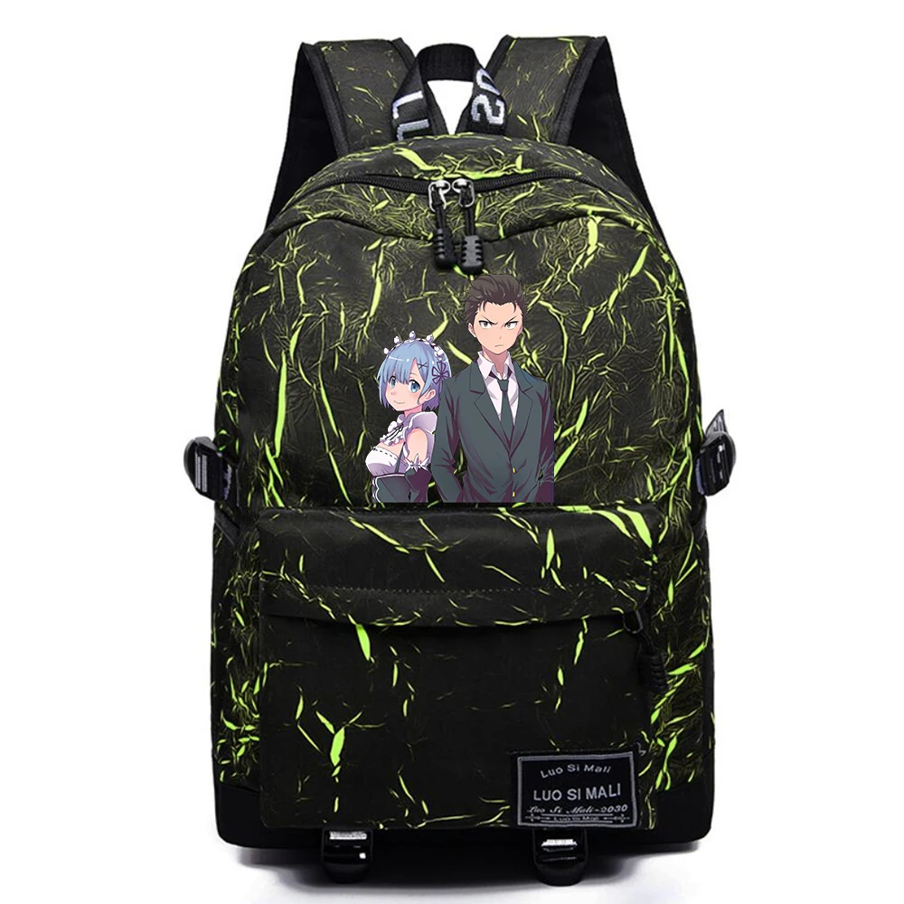 

Anime Re:Life In A Different World From Zero Backpack Unisex Schoolbag Packsack Mochila Fabric Student Casual Travel Laptop Bag